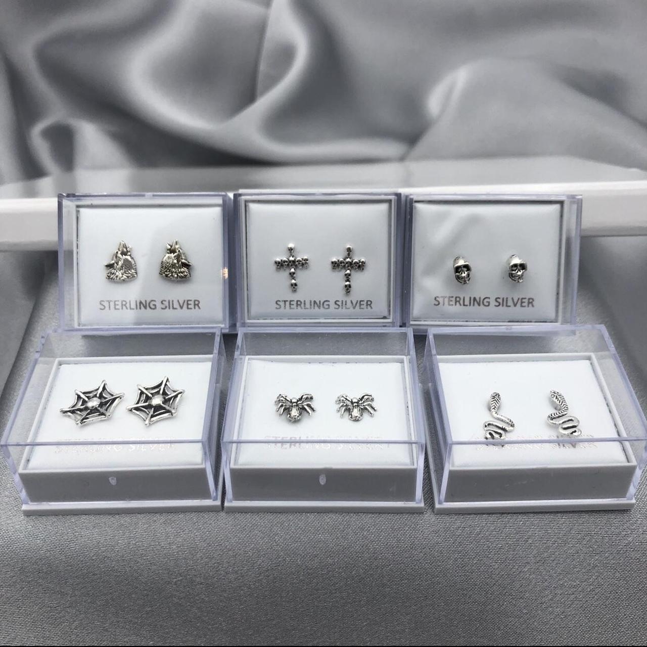 Unisex 925 Sterling Silver Alternative, Gothic, stud... Depop