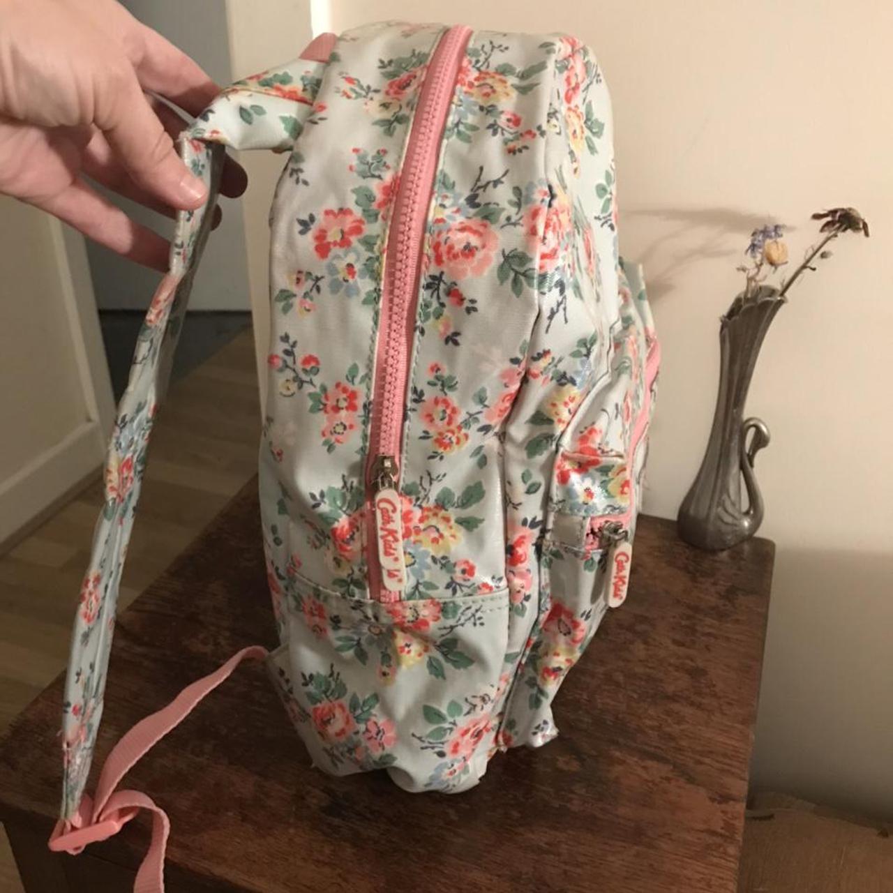 Delightfully ditsy floral turquoise & pink oil cloth... - Depop