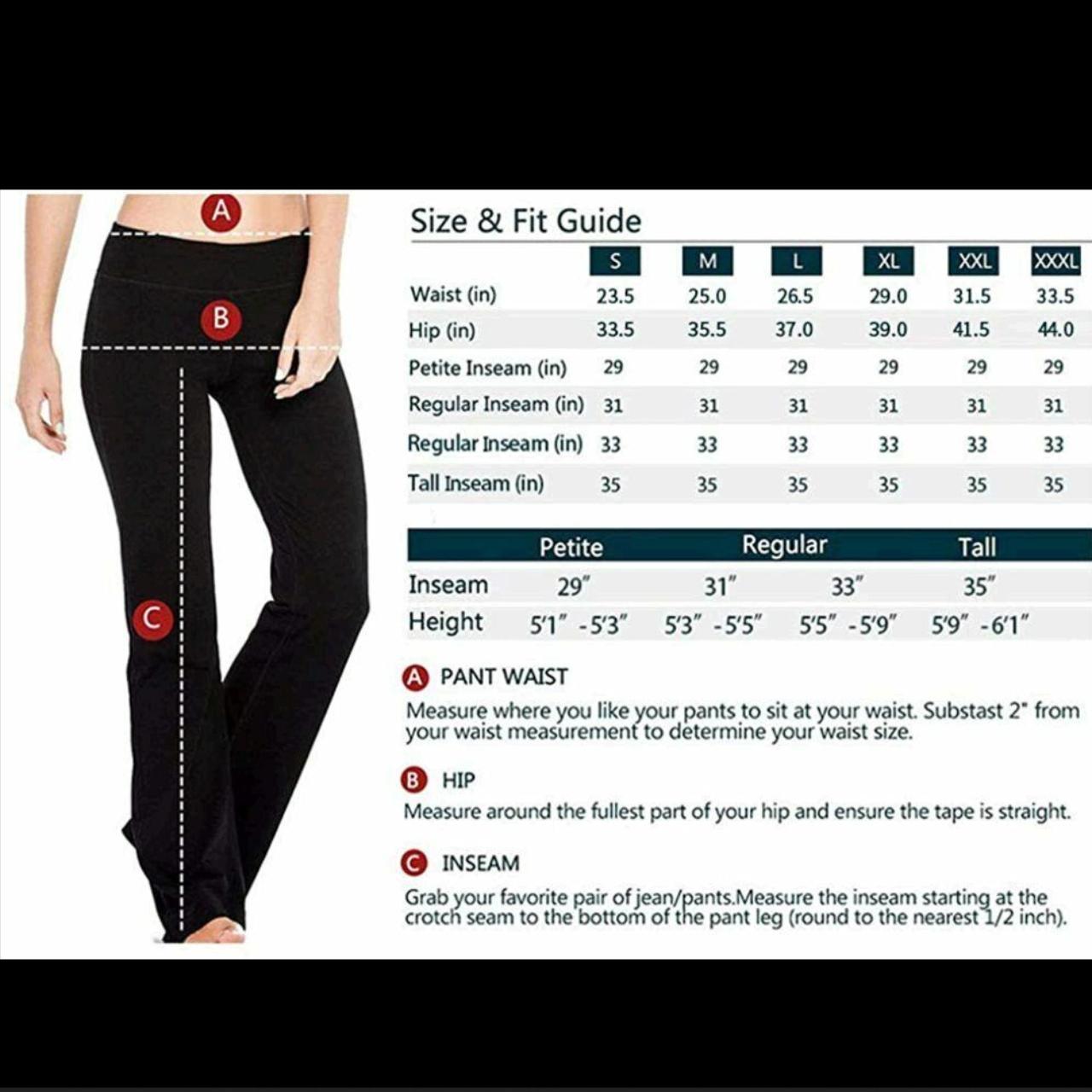 Size 5 womens pants best sale in inches