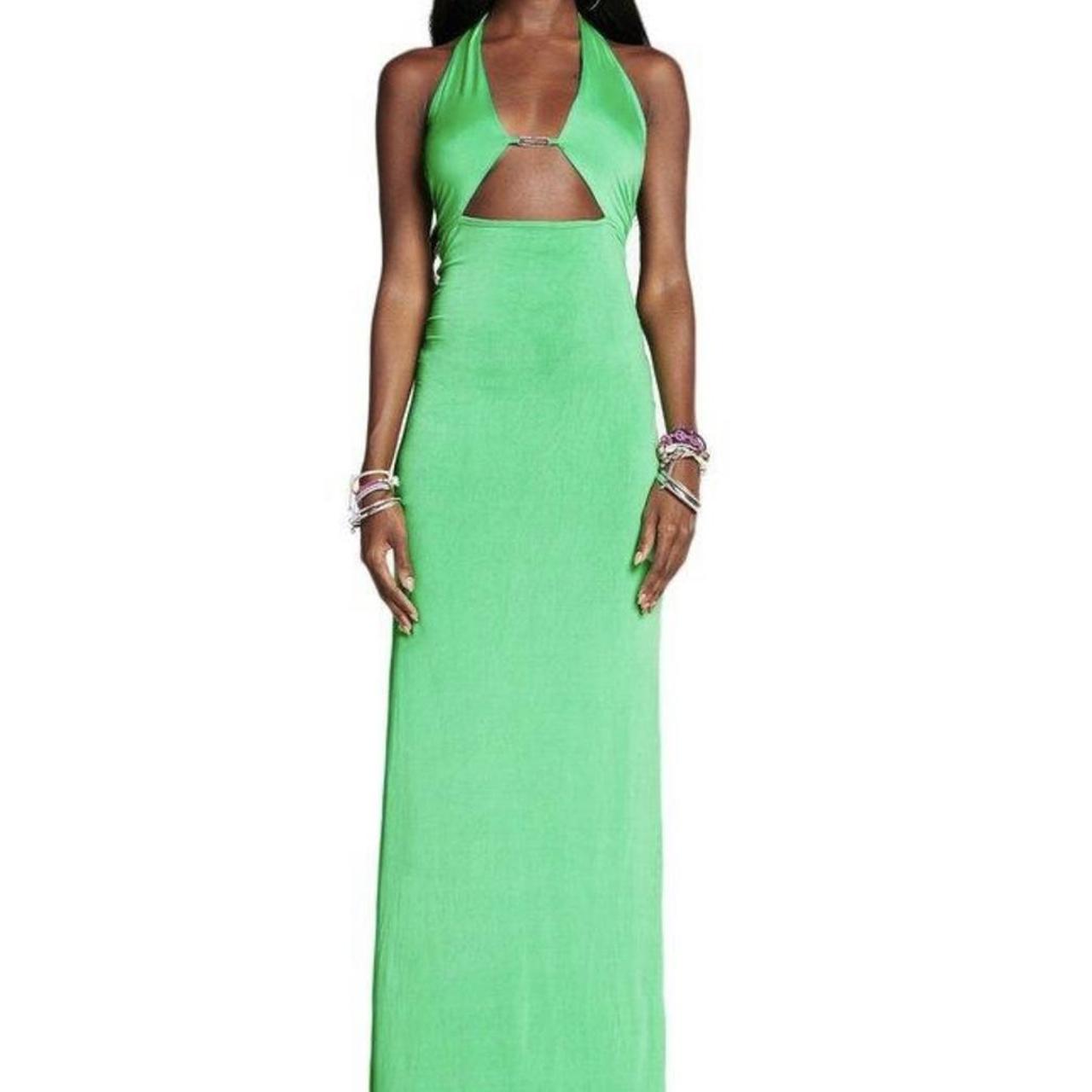 I Am Gia Leska Green Halter Neck Maxi Dress in... - Depop