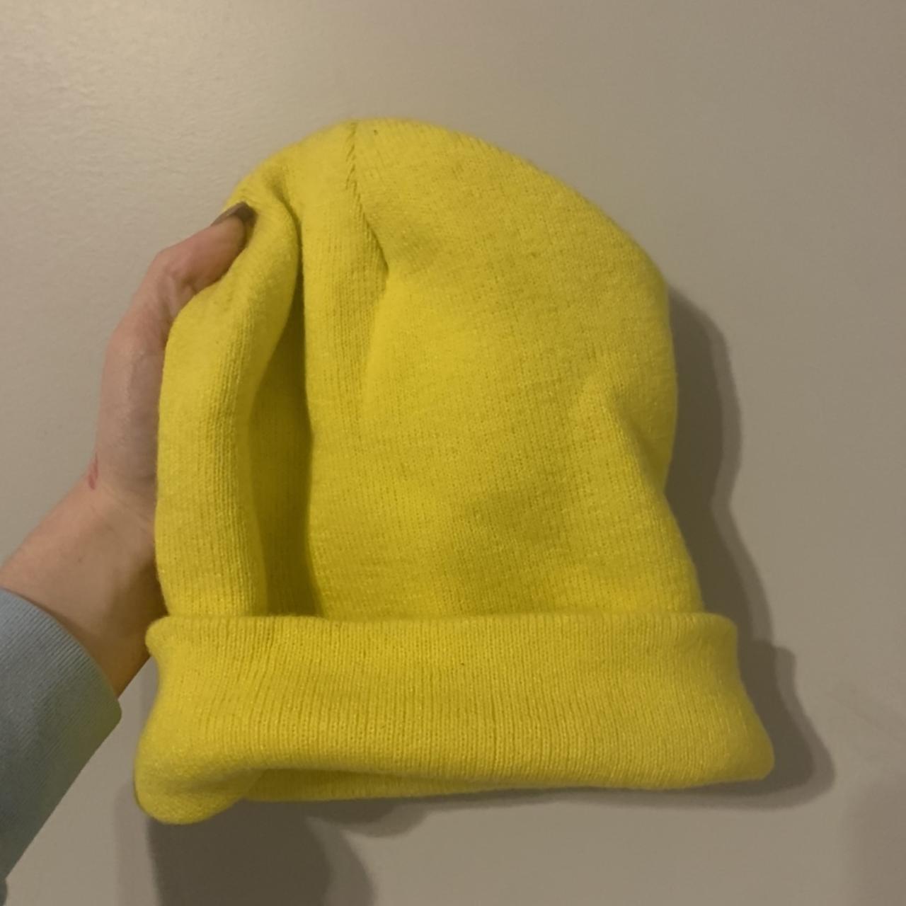 Bright yellow beanie for women ( unisex actually ) Depop