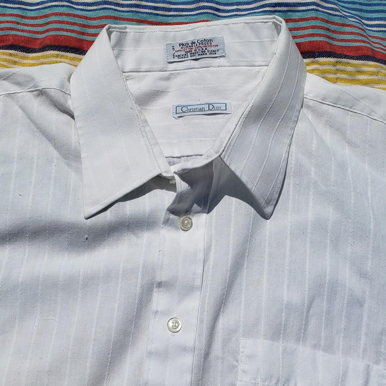 Vintage Christian Dior Collar Shirt White size... - Depop