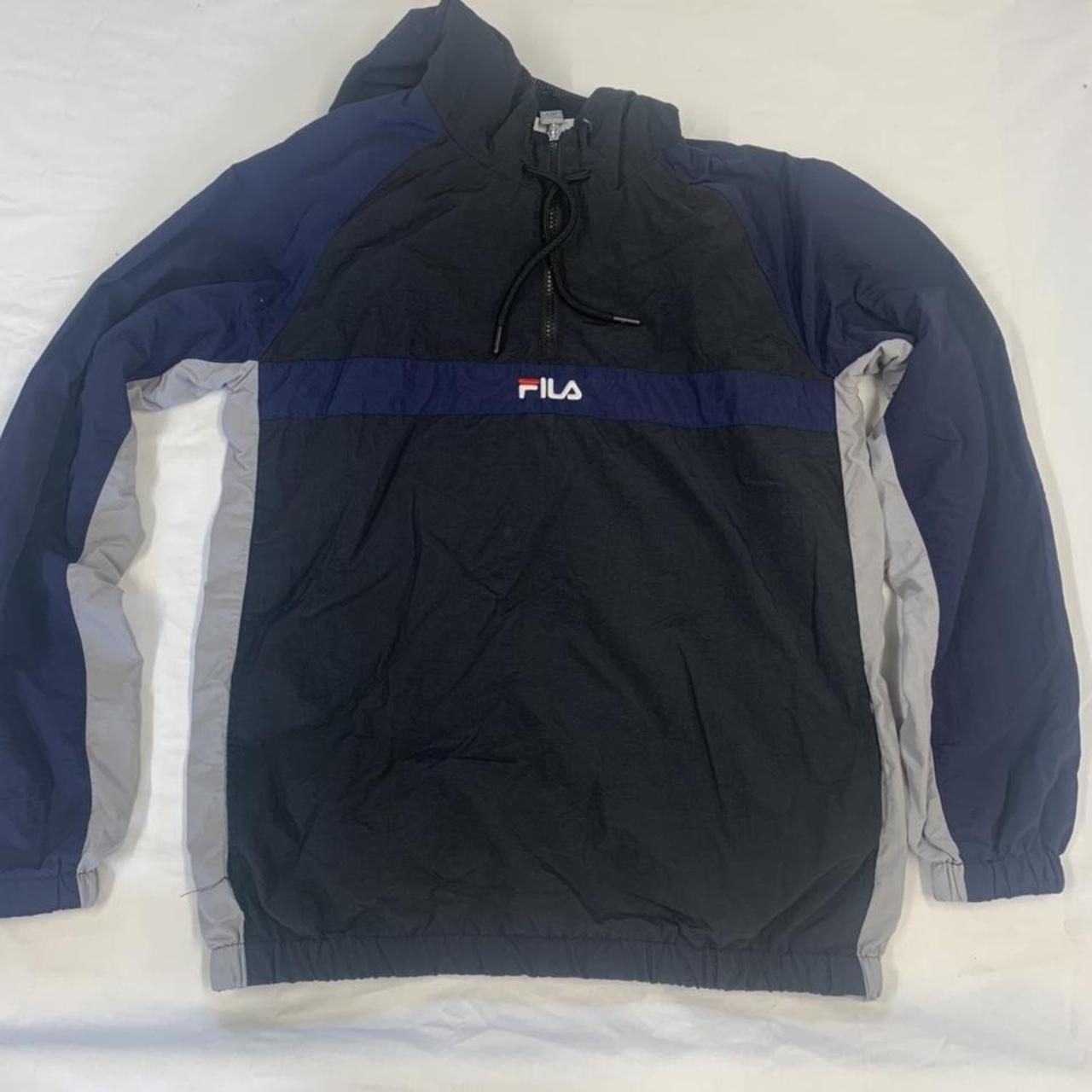 Fila windbreaker jacket Colour : Navy / Black /... - Depop