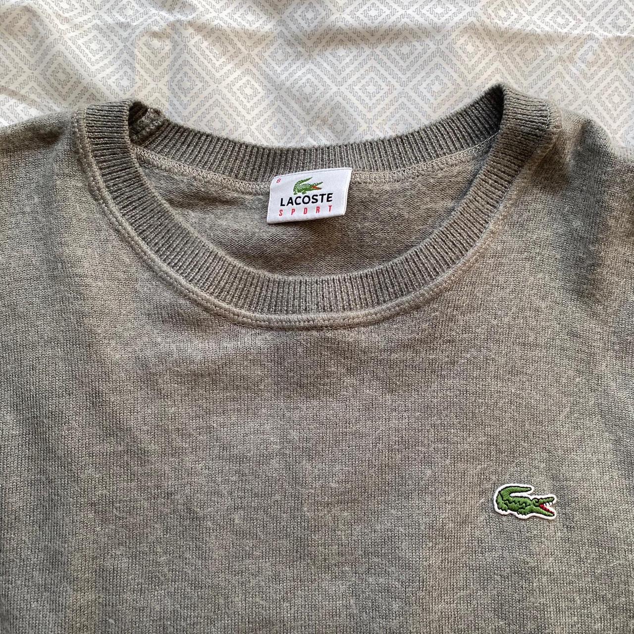 Lacoste grey jumper, Lacoste size 8 about large... - Depop