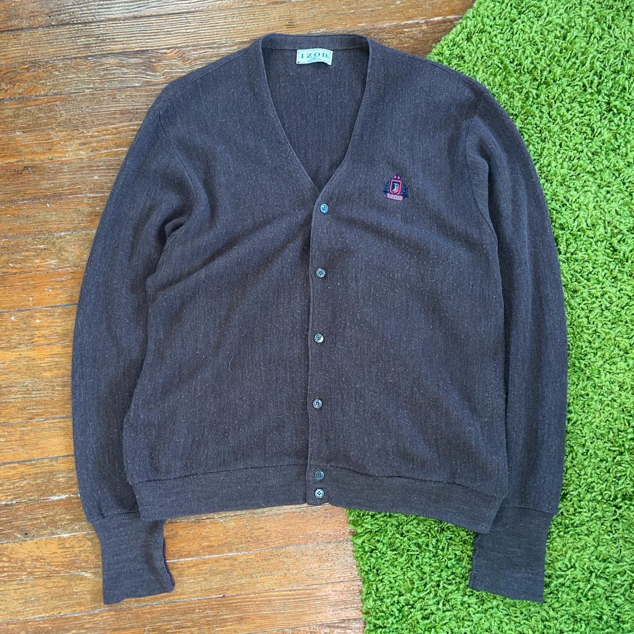 Izod Men's Brown Cardigan | Depop