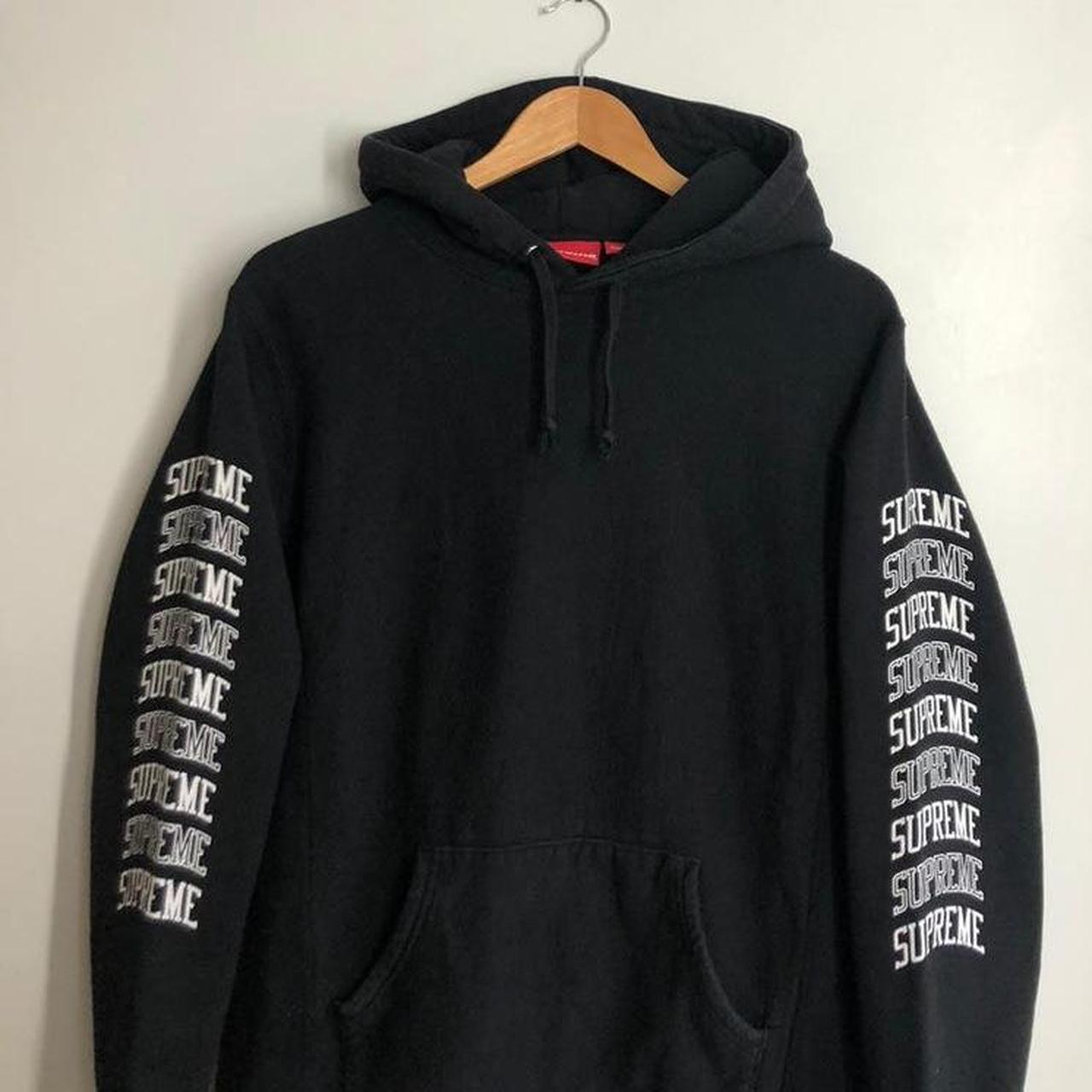 supreme sleeve arc hooded sweatshirt