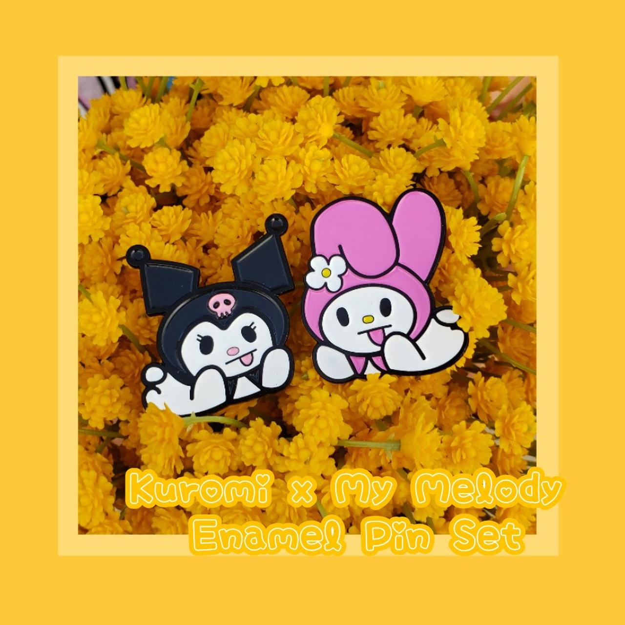 Kuromi x My Melody bffs4evr soft enamel pin bundle - Depop