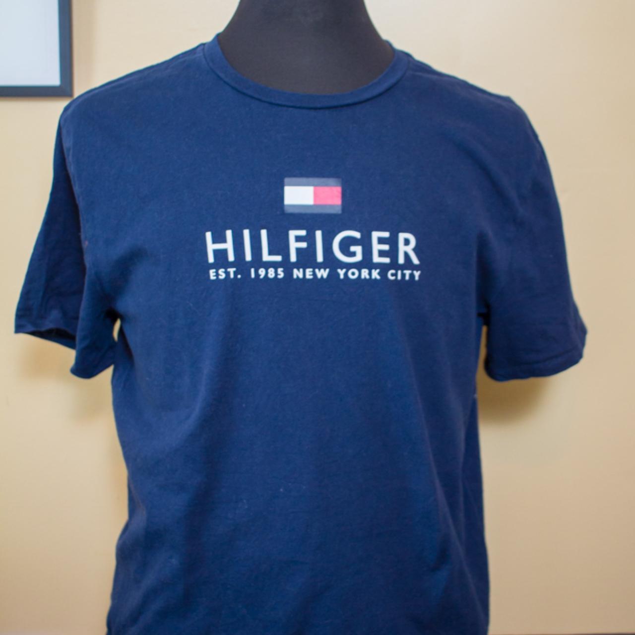 Hilfiger Est 1985 NYC Navy blue t shirt size Large... - Depop