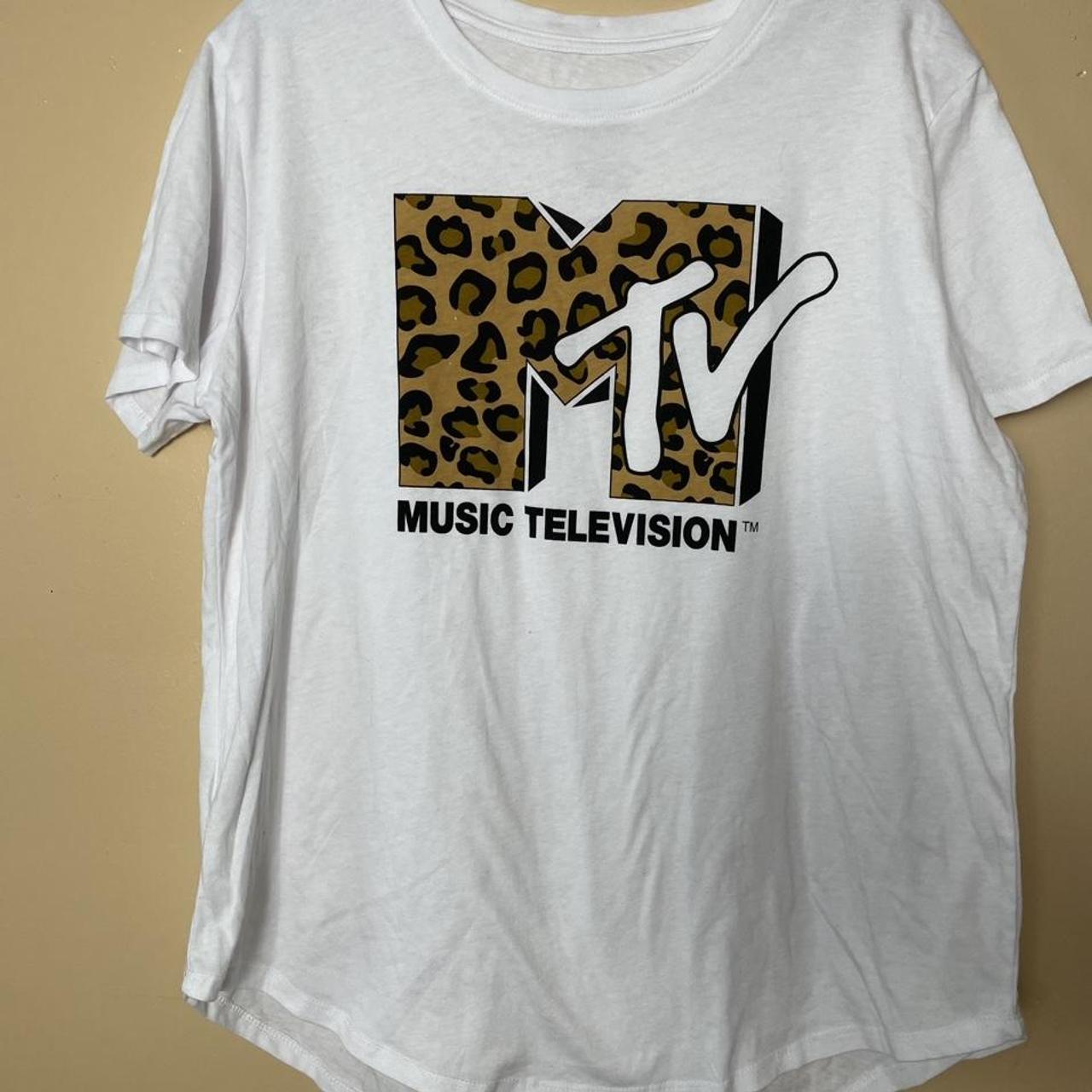 MTV cheetah print women's t shirt size XL #mtv... - Depop