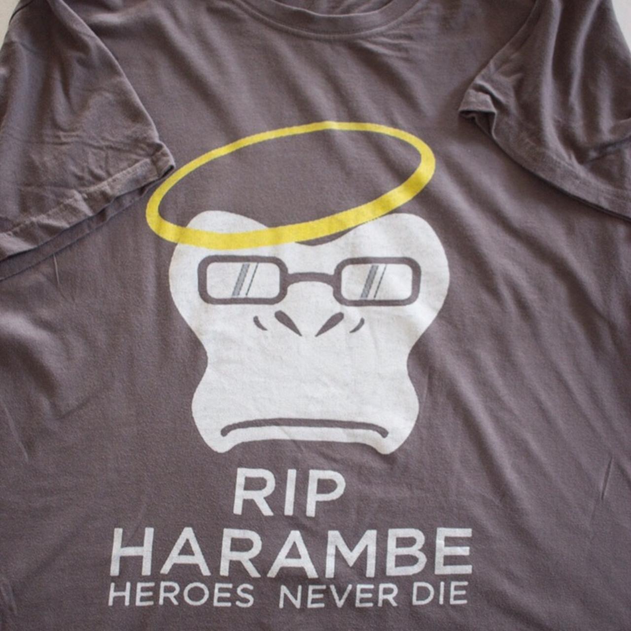 RIP Harambe T shirt size small “Heroes Never... - Depop