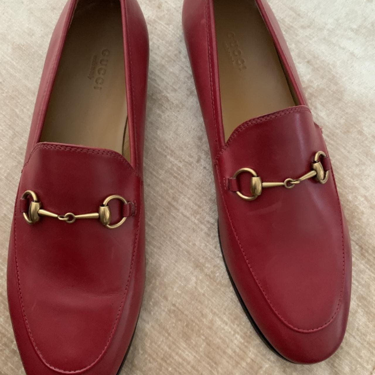 Gucci loafers hot sale women red