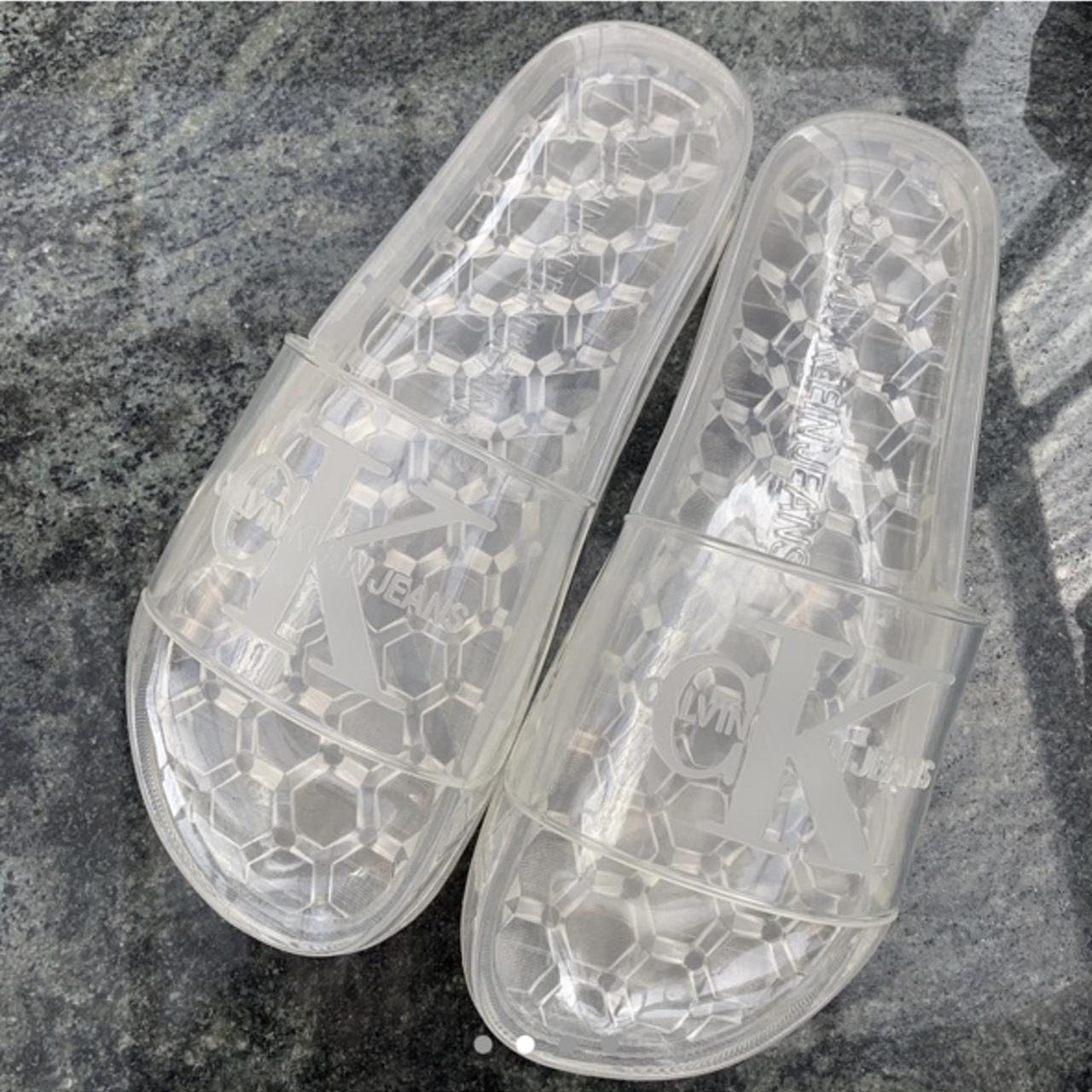 calvin klein clear slides