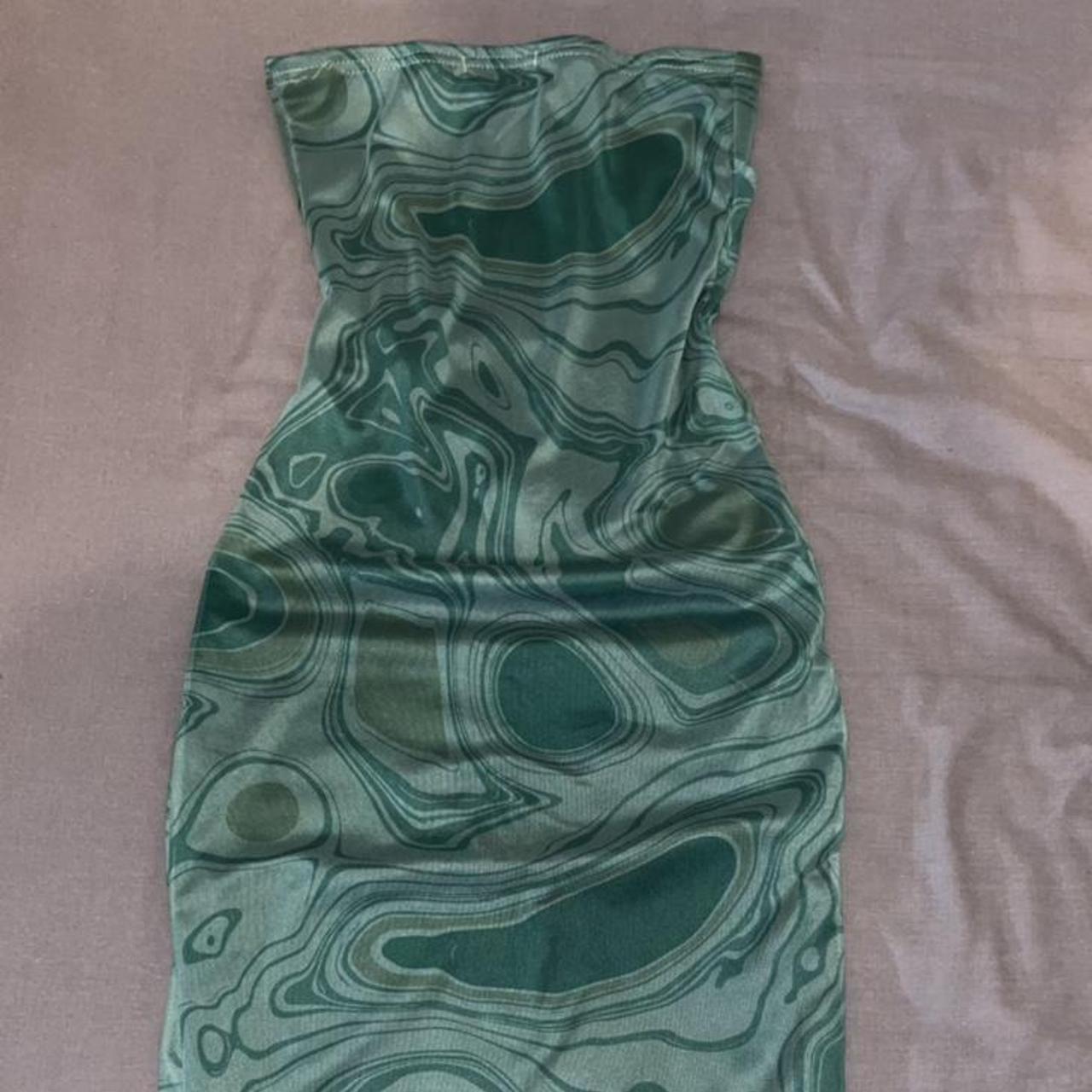 Plt Green Bodycon Midi Dress Size 8 Only Worn Once Depop