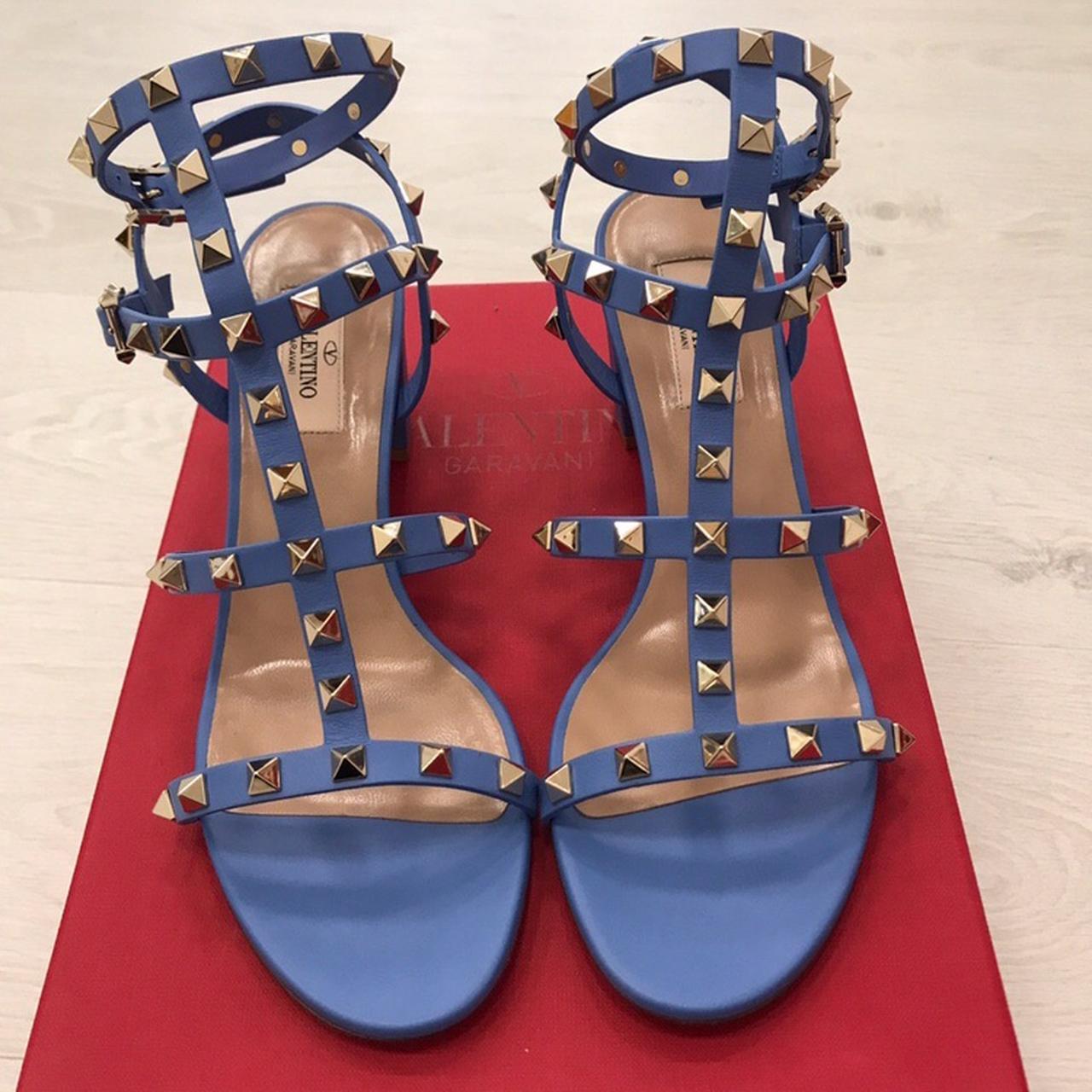 Valentino blue clearance rockstud sandals