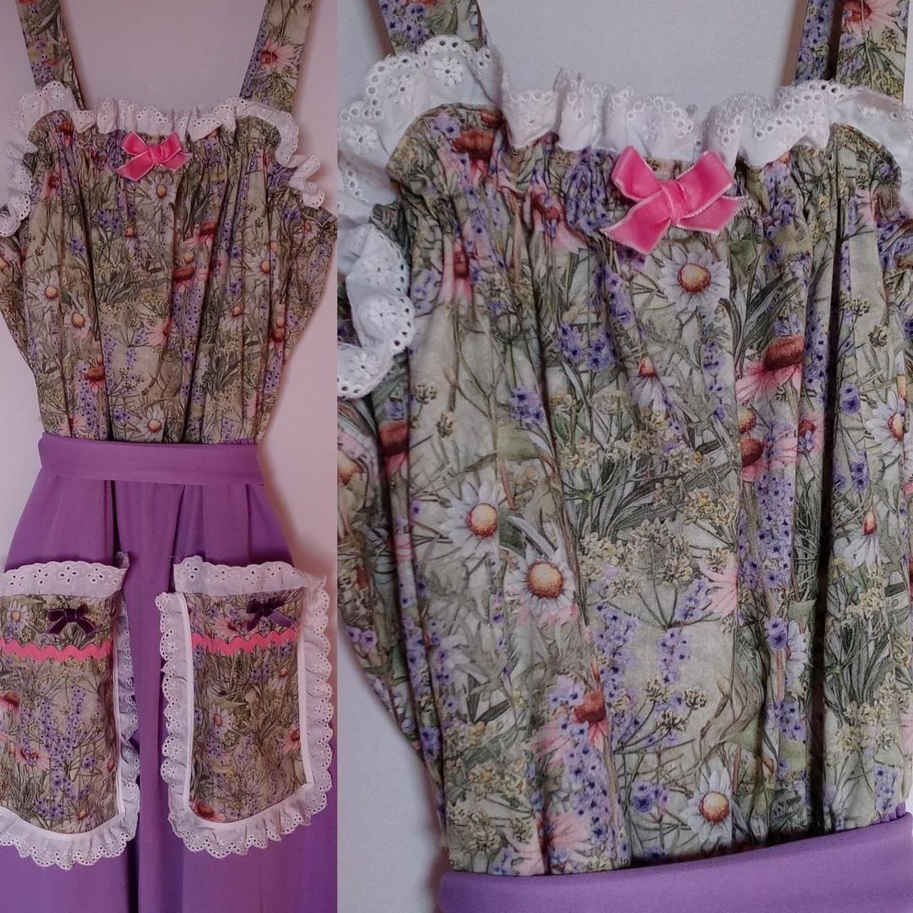 Lavender prairie dress handmade floral maxi hippie... - Depop