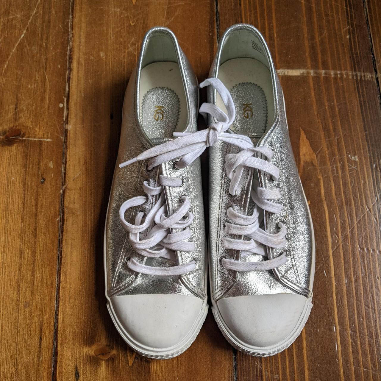 kurt geiger metallic trainers