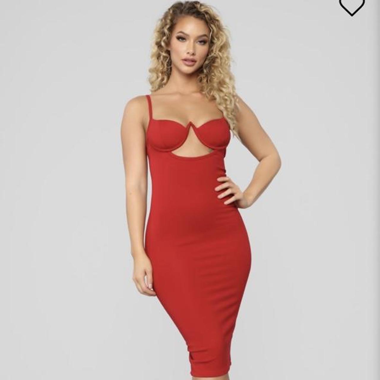 Beautiful fashion nova red knee length tight