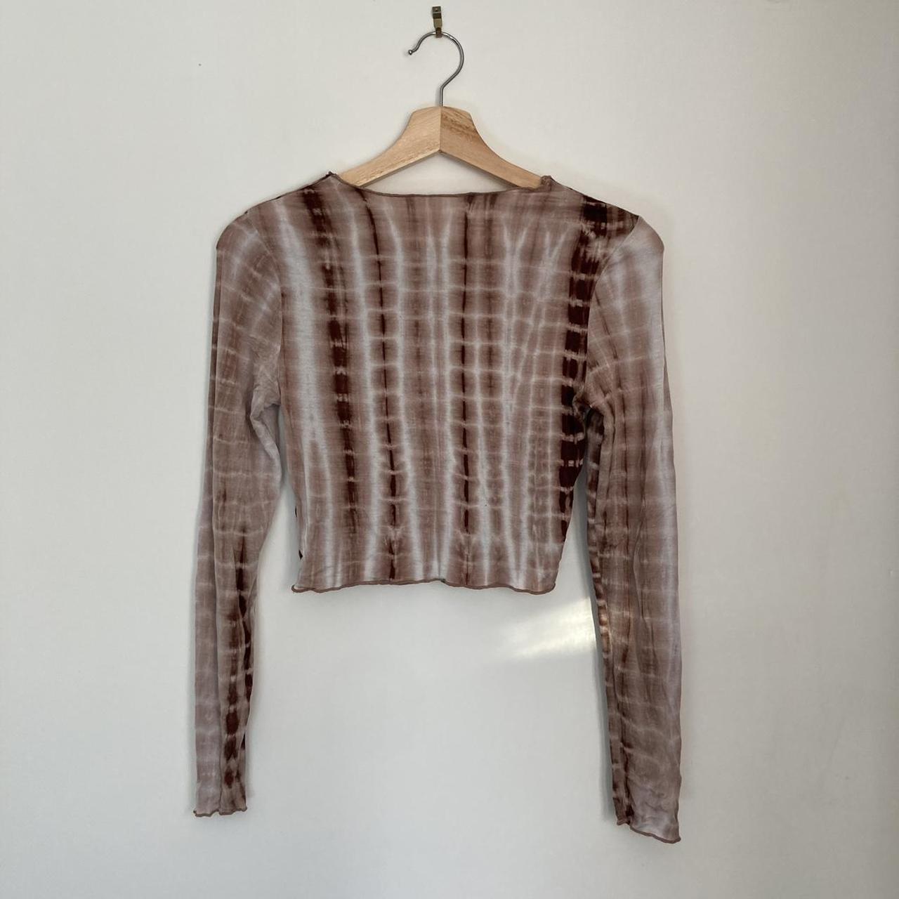 SHEIN Women's Brown and White Croptop Depop