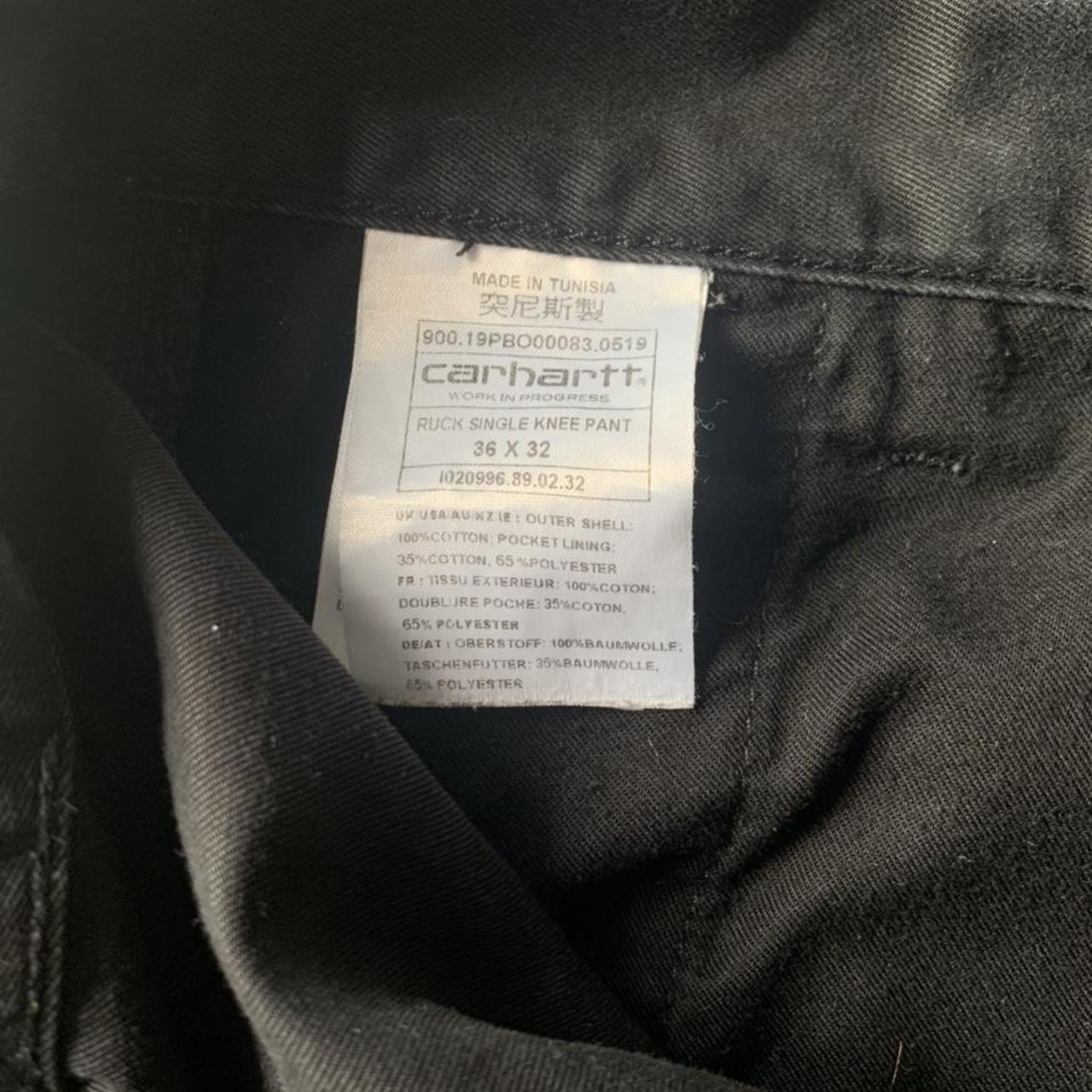 Carhartt ruck single knee pant black size 36” x... - Depop