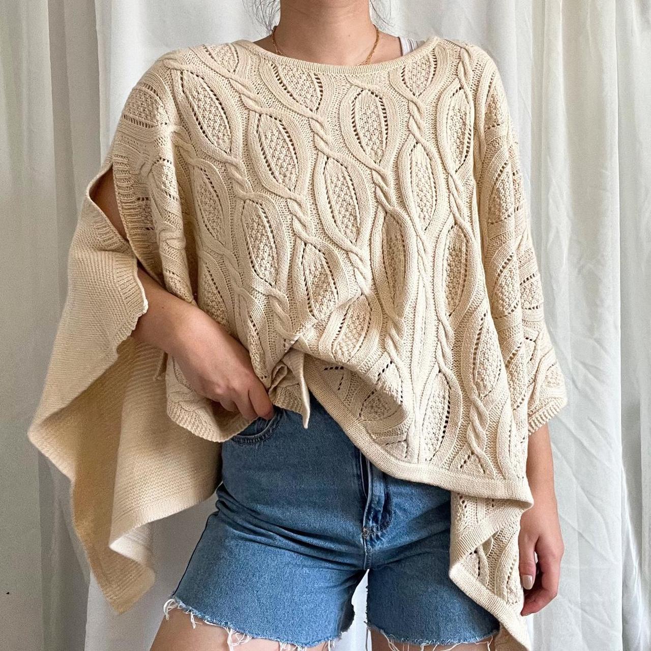 Cream on sale poncho sweater