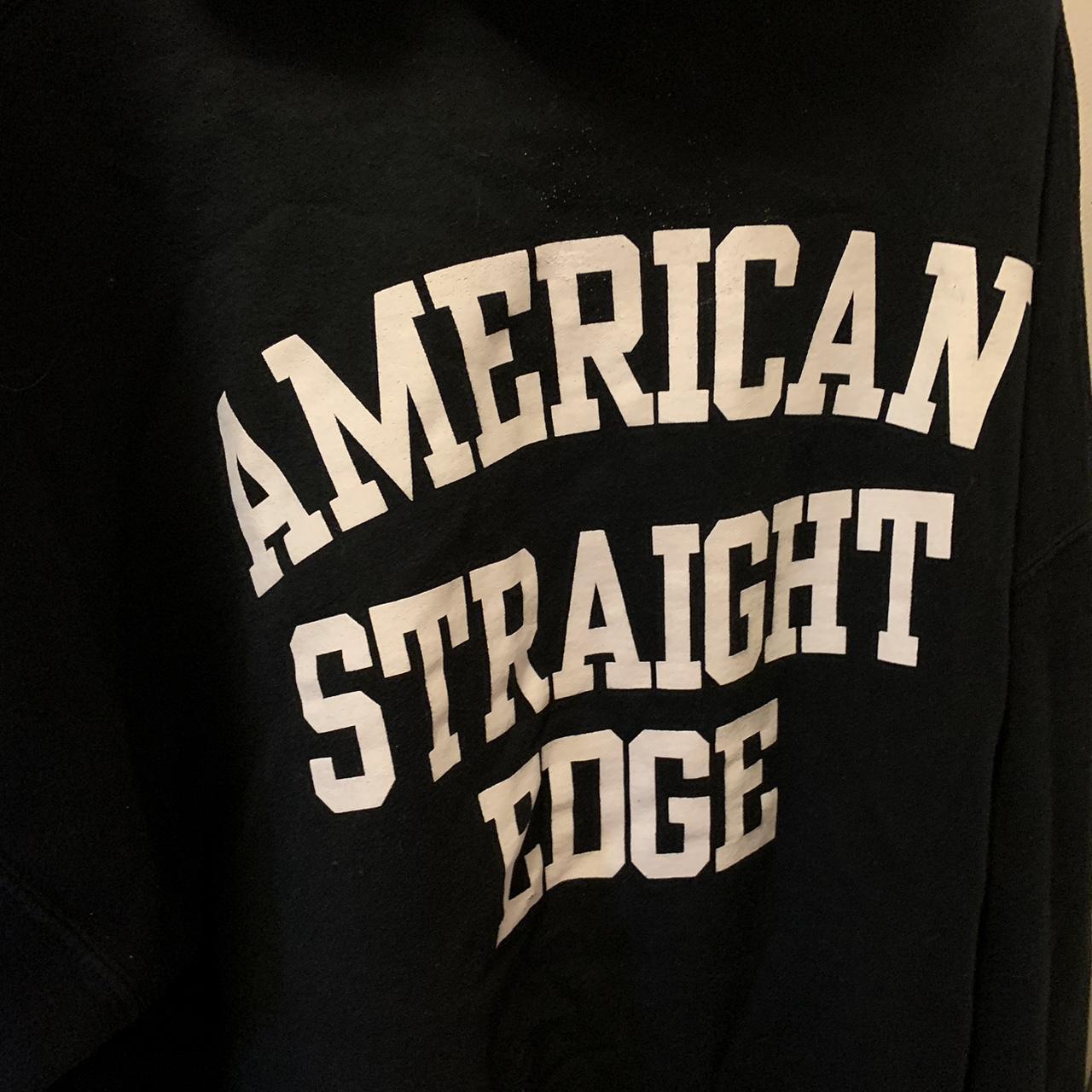 American straight edge hoodie Bust 24 Length... - Depop