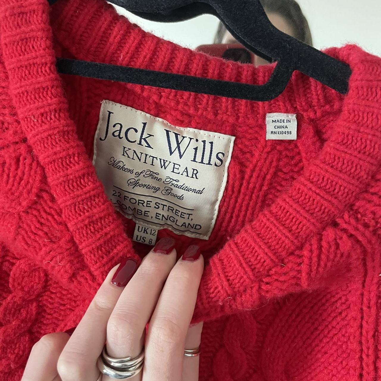 Jack Wills wooly red jumper This has shrunk so is. Depop