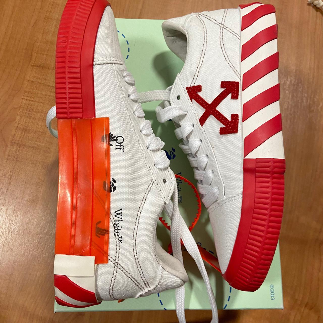 Authentic Off-White canvas low vulcanized sneakers... - Depop