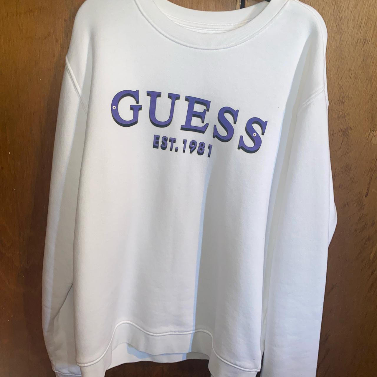 white guess jumper