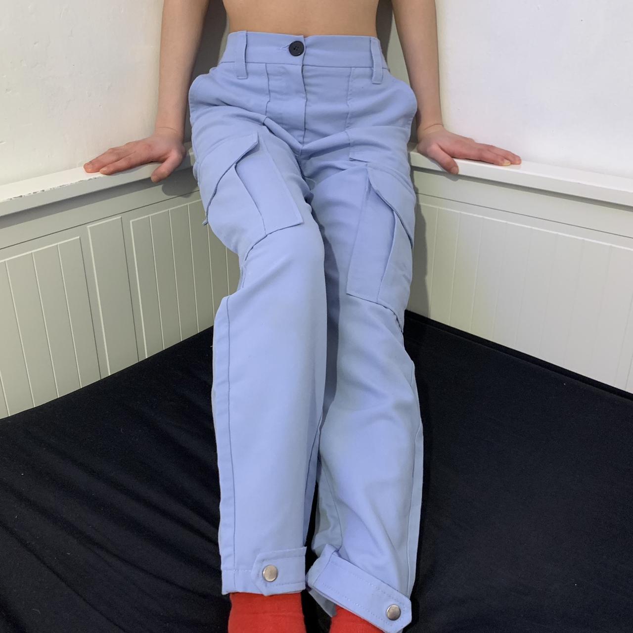 Pale Blue Cargo Pants