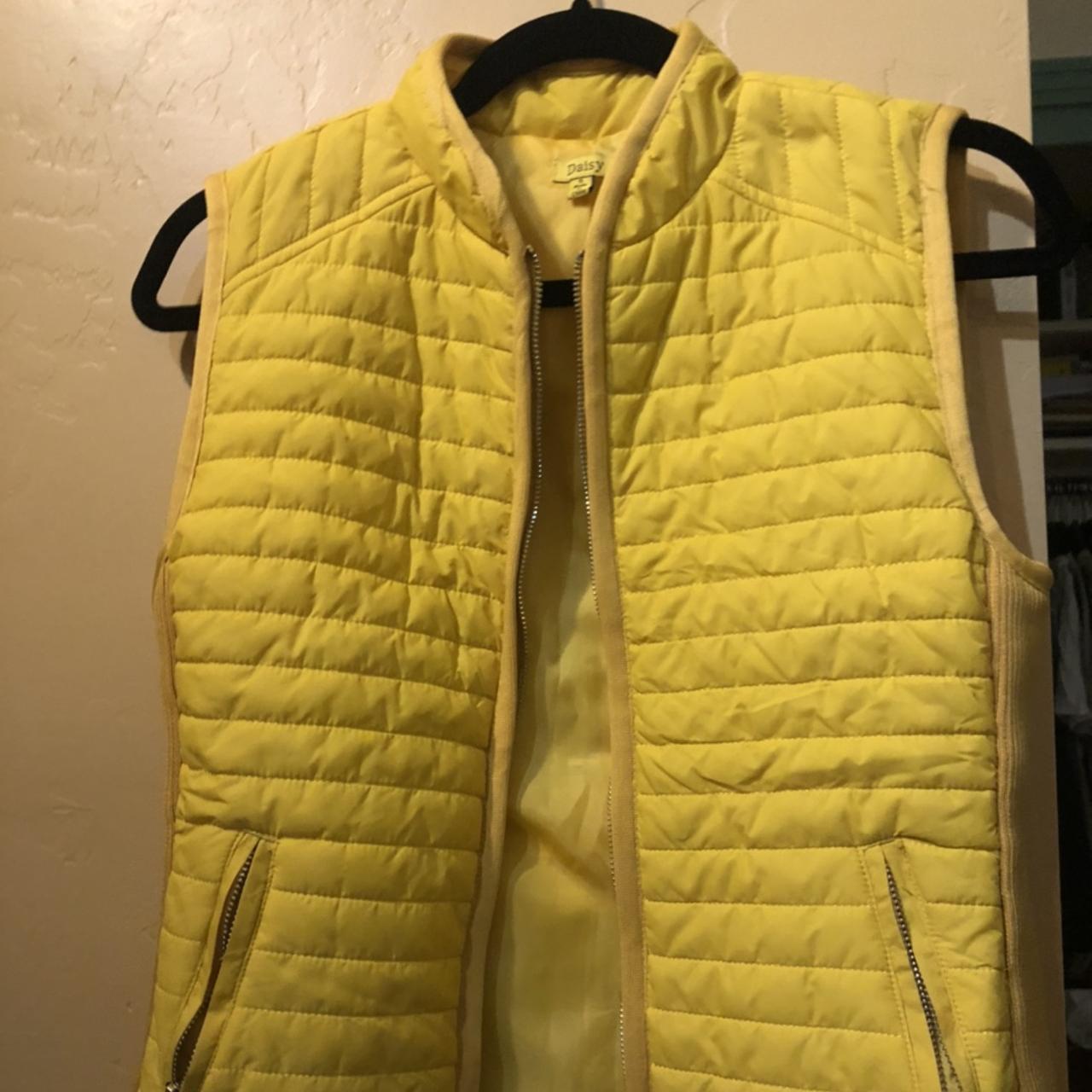 Daisy Street Women's Yellow and Gold Gilet Depop