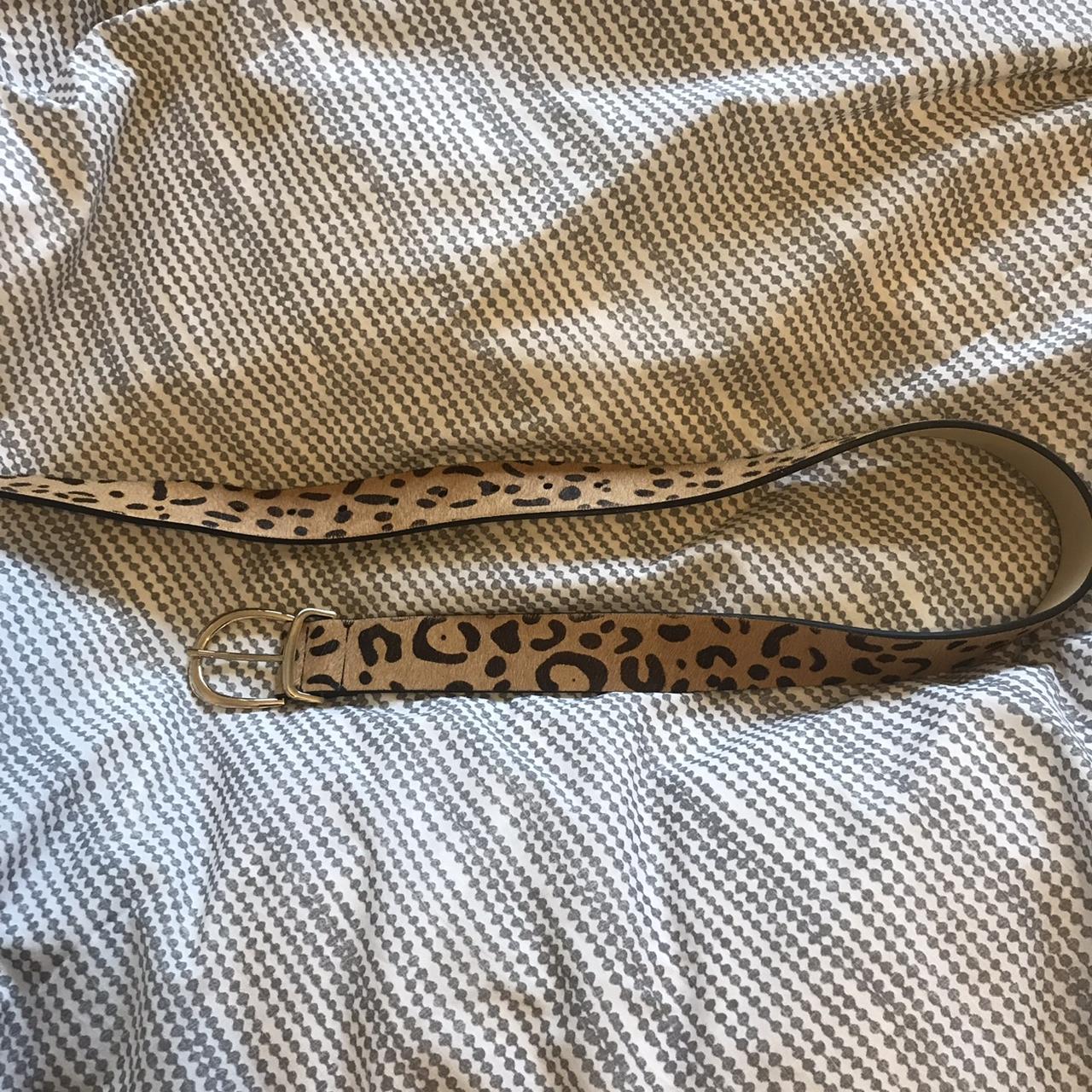 Topshop leopard print belt with gold buckle Depop