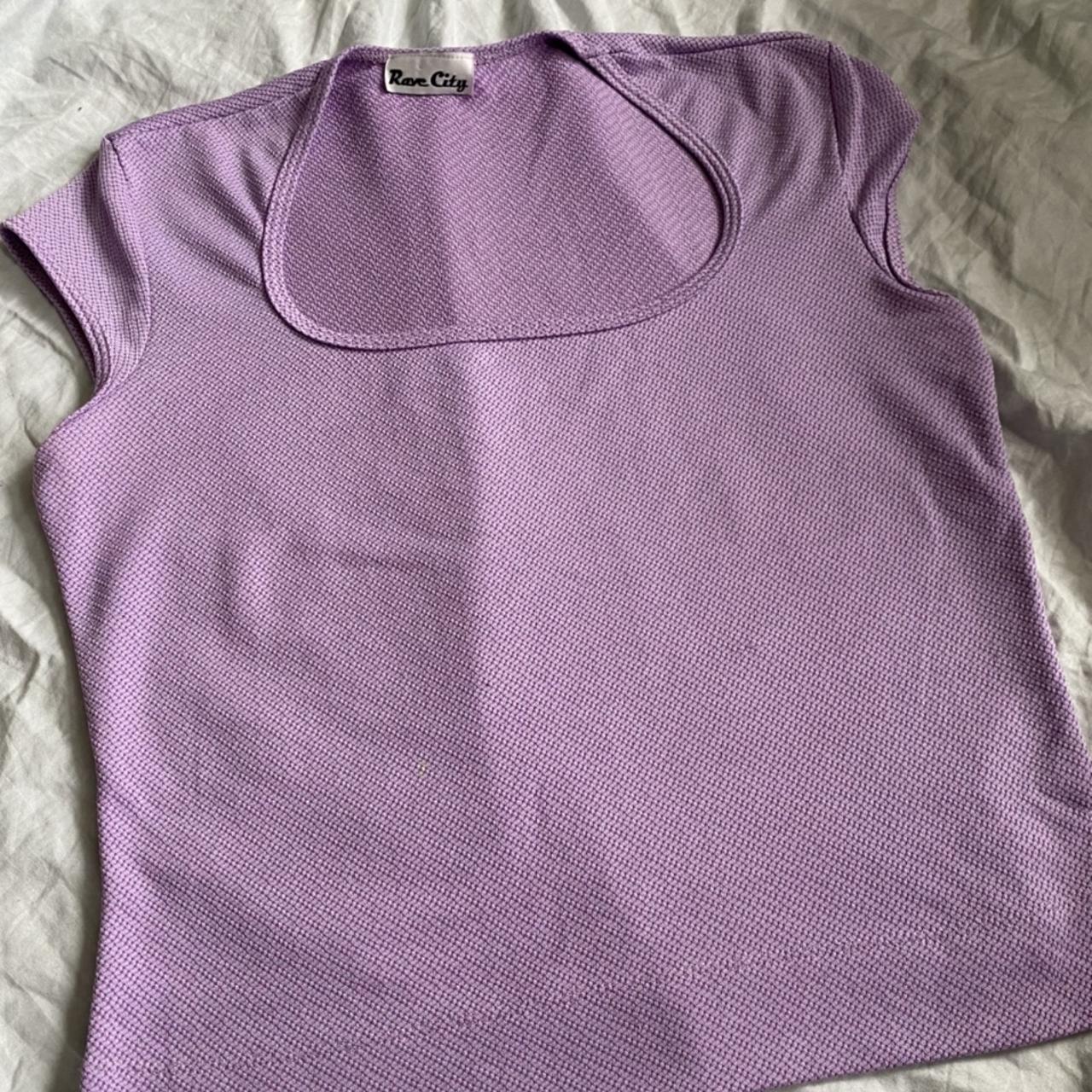 Women's Purple and White Blouse