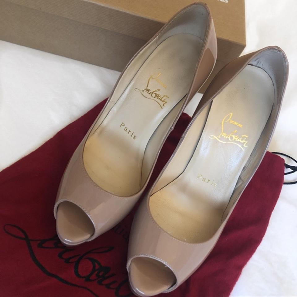 Nude Spiked Christian Louis Vuitton red bottoms used - Depop