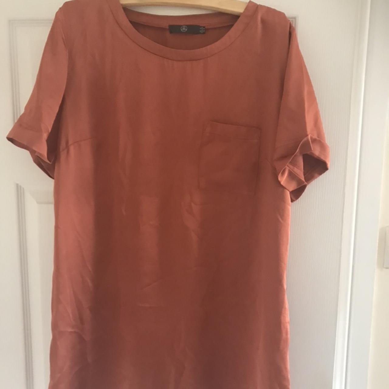 burnt orange t shirt dress