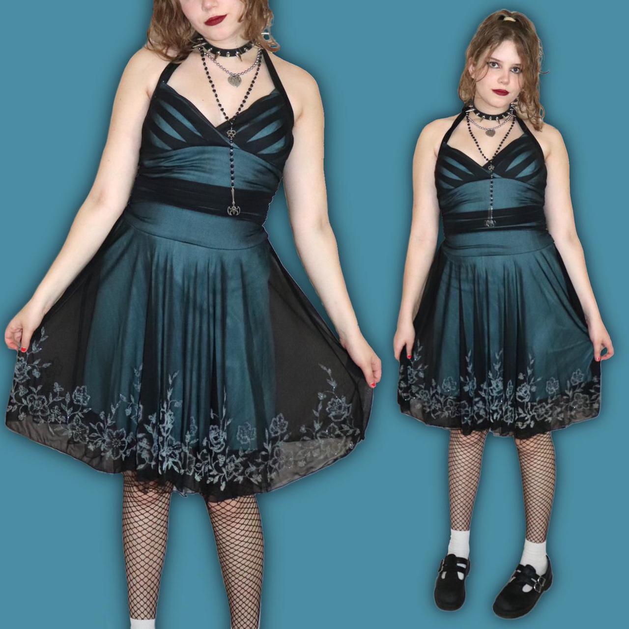 Women's Blue and Black Dress (2)