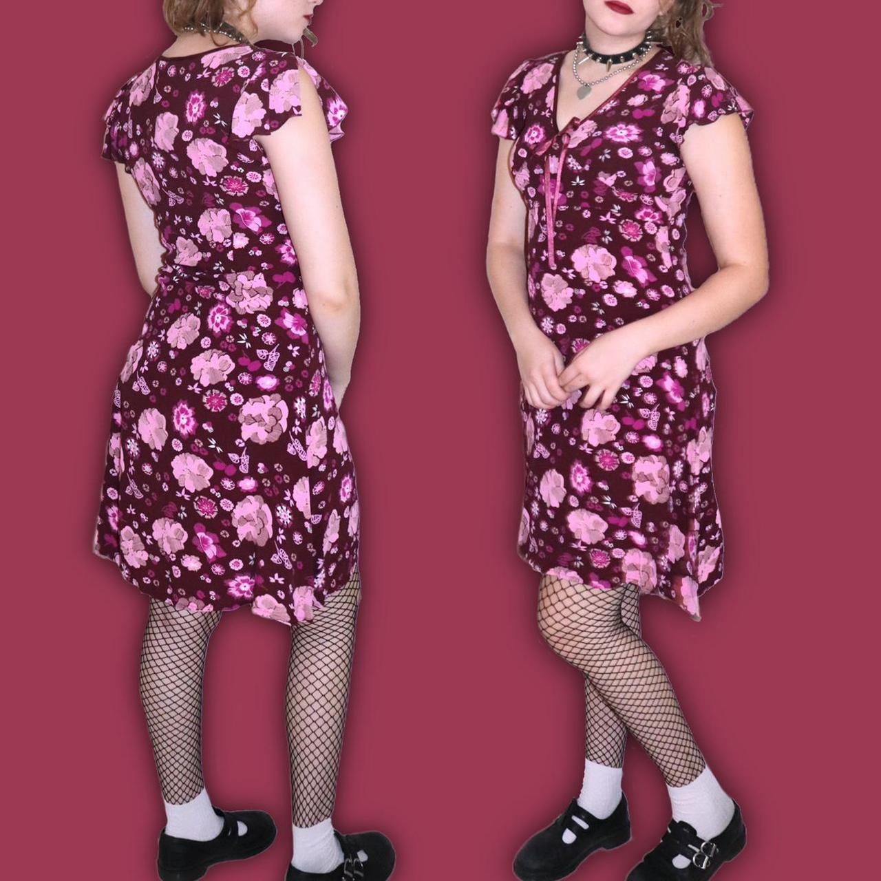 Women's Pink and Burgundy Dress (3)