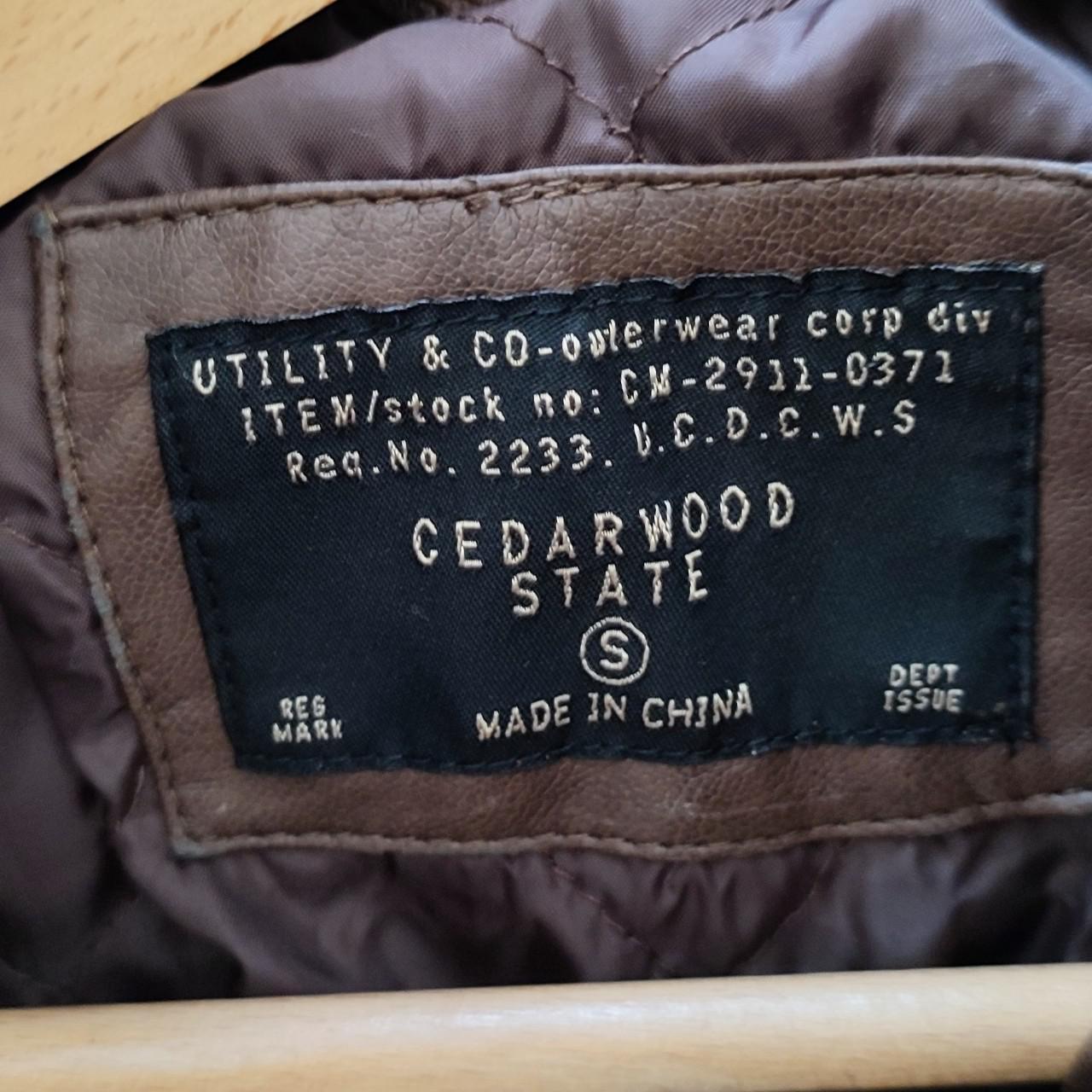 Primark men's brown leather jacket in size small but... Depop