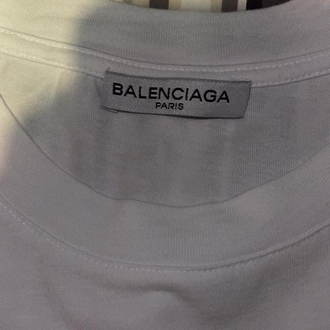 White balenciaga crew t shirt, 10/10 condition, was... - Depop
