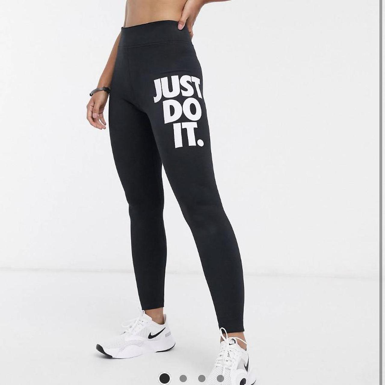 Nike high waisted 7/8 leggings in black with just do - Depop