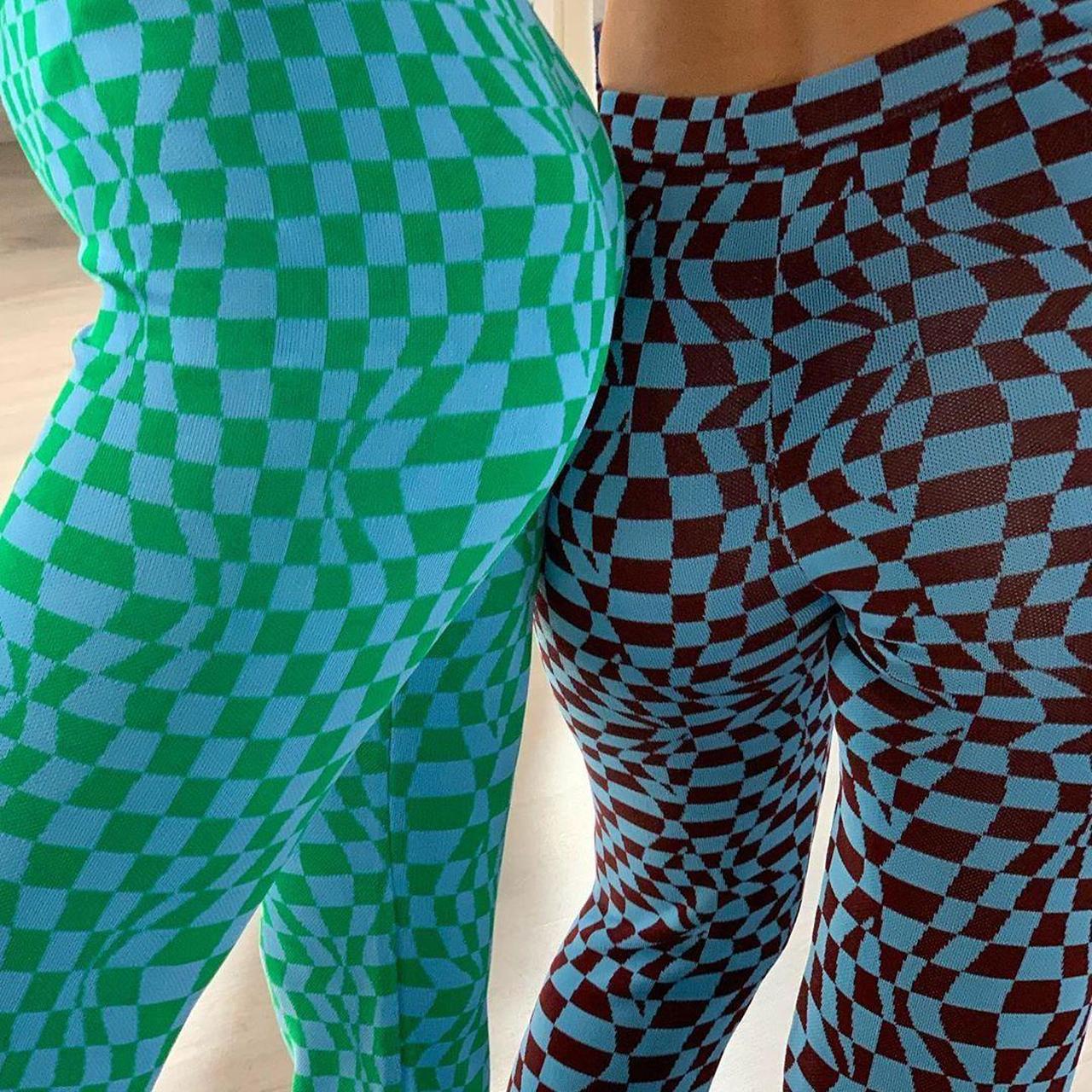 Paloma Wool Orinocco Pants Blue Green checkered - Depop