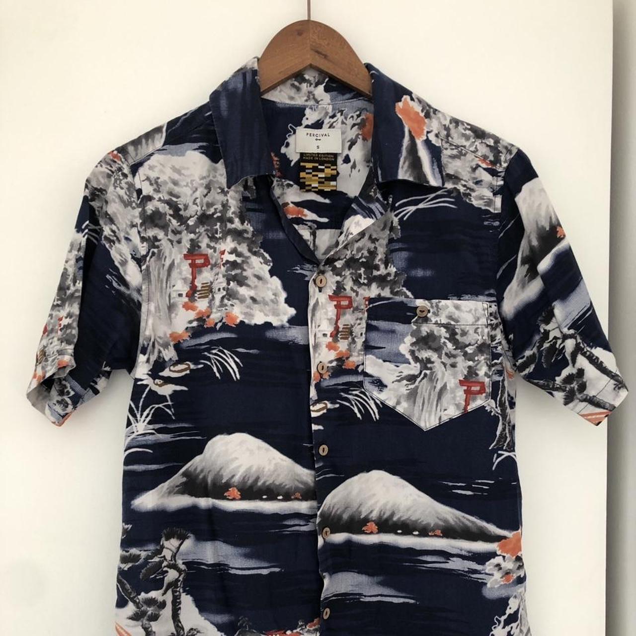 Percival Japanese print Cuban style short sleeve... - Depop