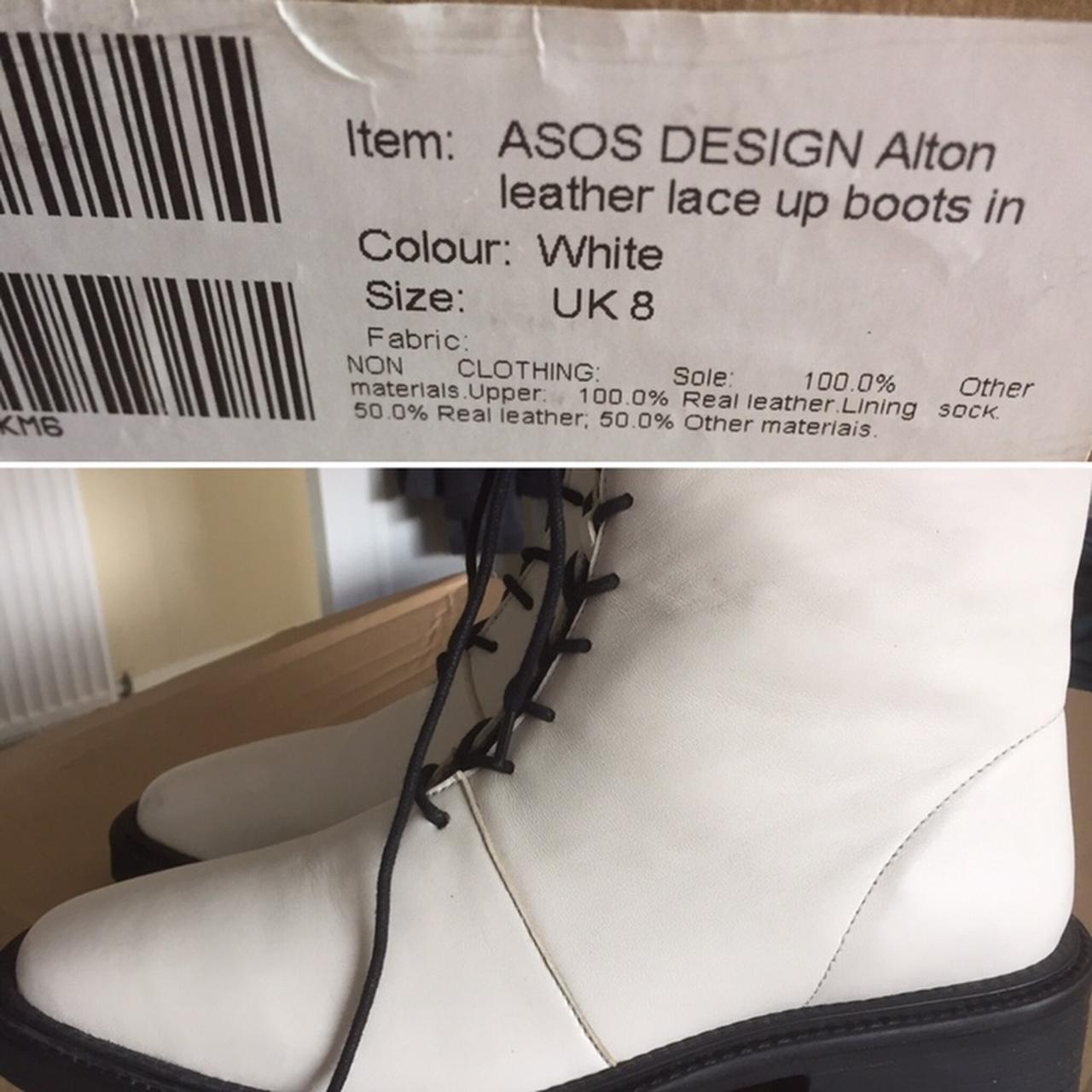 asos design alton leather lace up boots in black