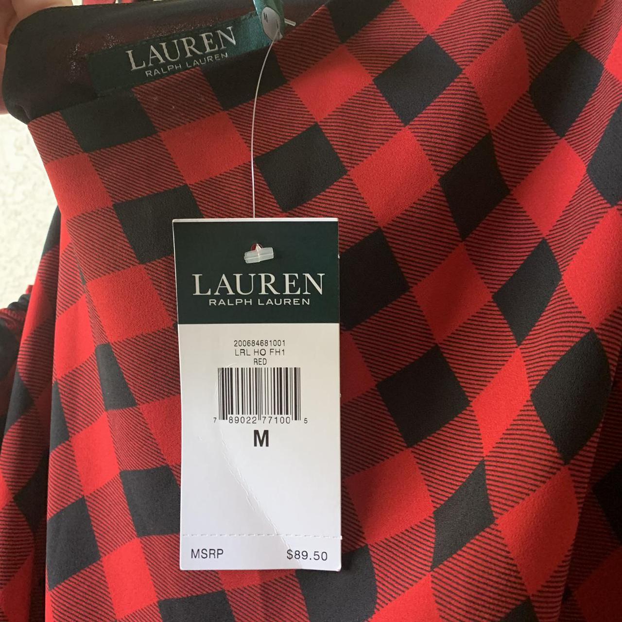 Ralph Lauren Women's Red and Black Blouse | Depop