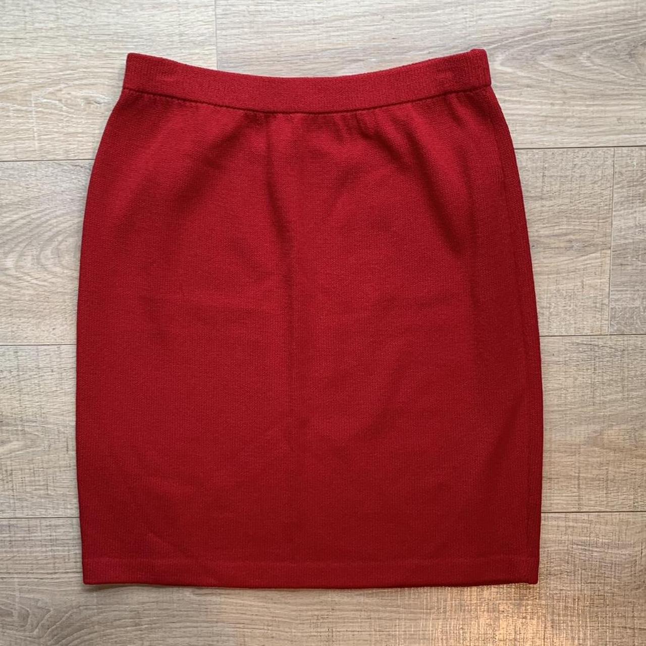 Vintage St. John Skirt Vibrant red knit skirt, nice... - Depop