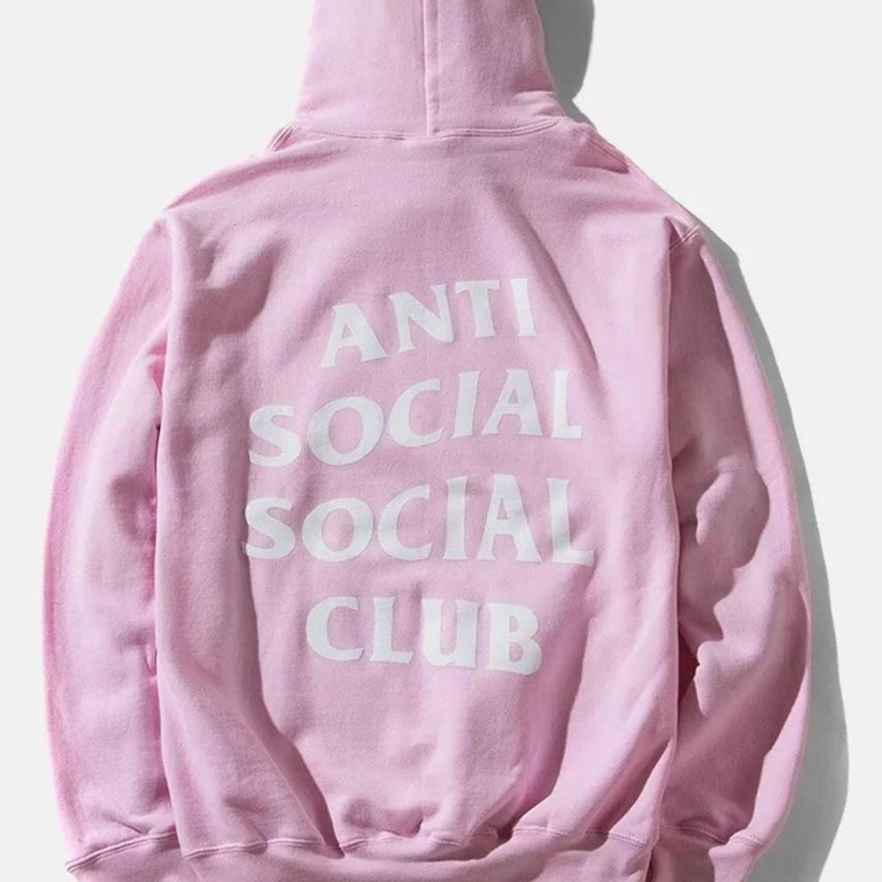 Anti Social Social Club Women's Pink and White Jacket | Depop