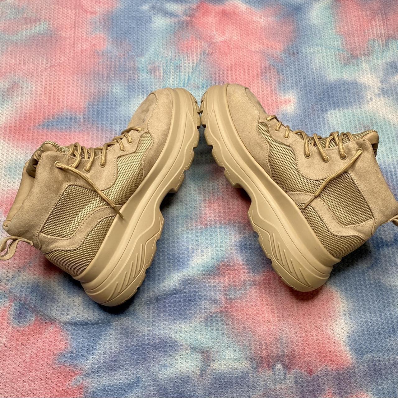 Dune Women's Tan and Cream Boots Depop