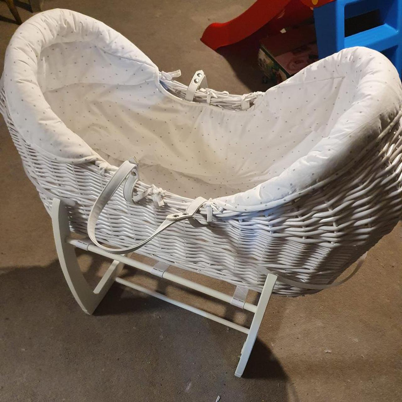 Like new white Moses basket from Mamas&papas... - Depop