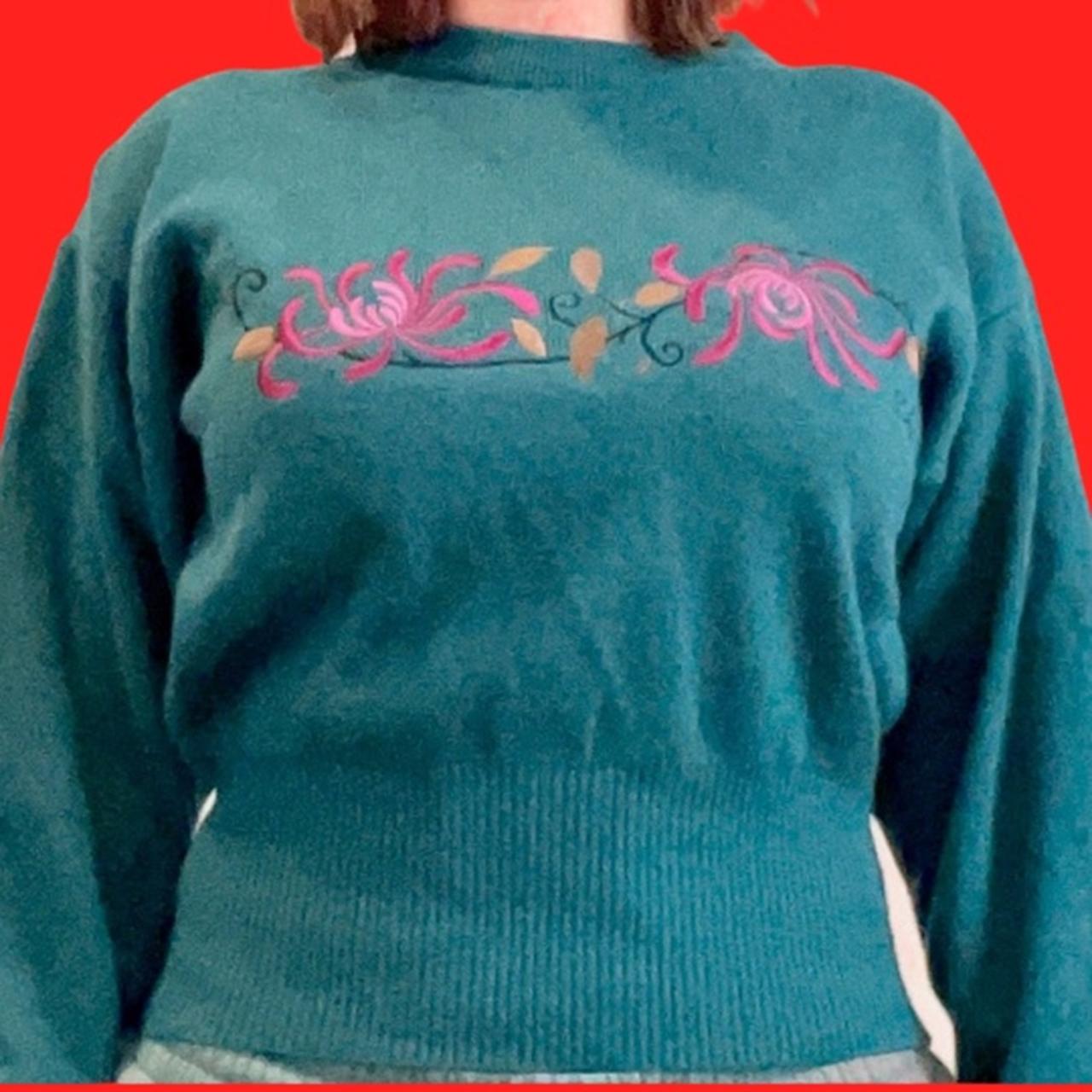 Product Image 2 - Vintage Embroidered Flower Tapered Sweater,