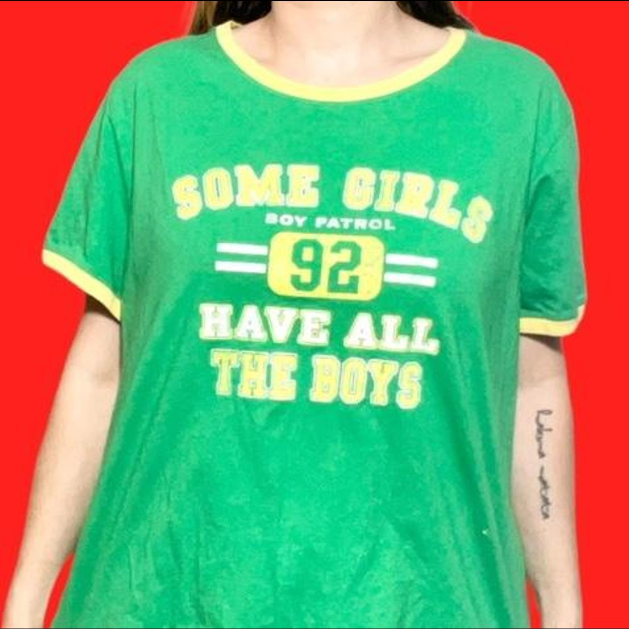 Vintage Y2K 2000's Glitter Ringer Tee “some girls - Depop