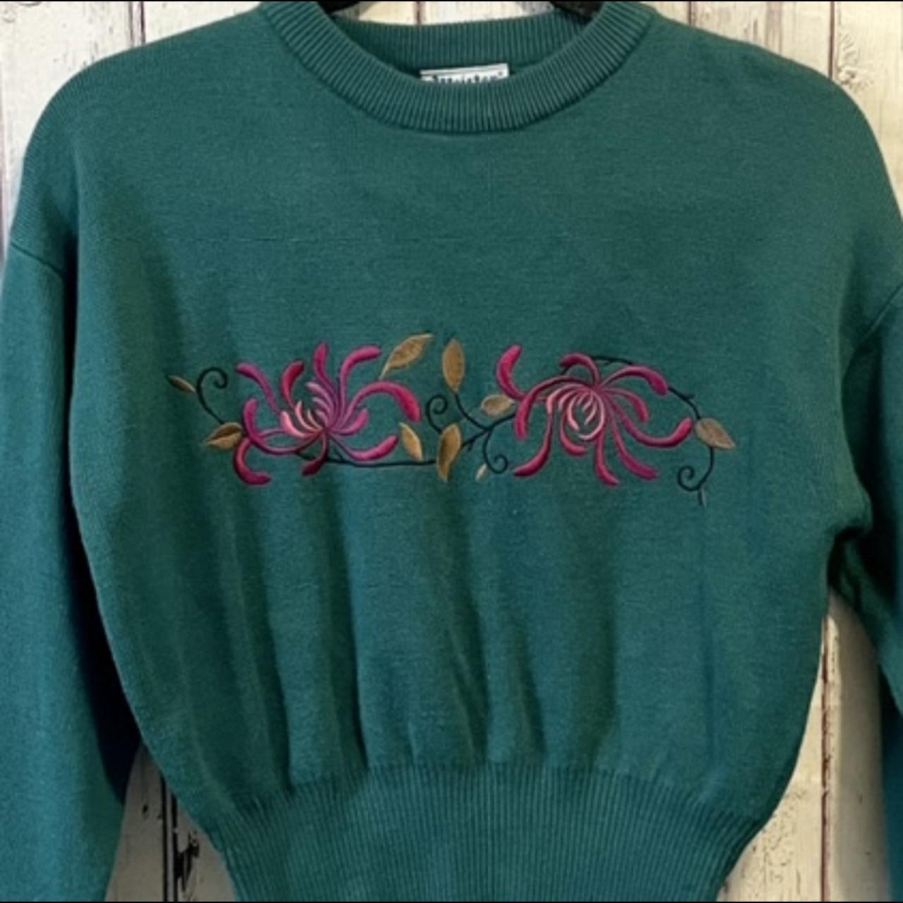 Product Image 3 - Vintage Embroidered Flower Tapered Sweater,